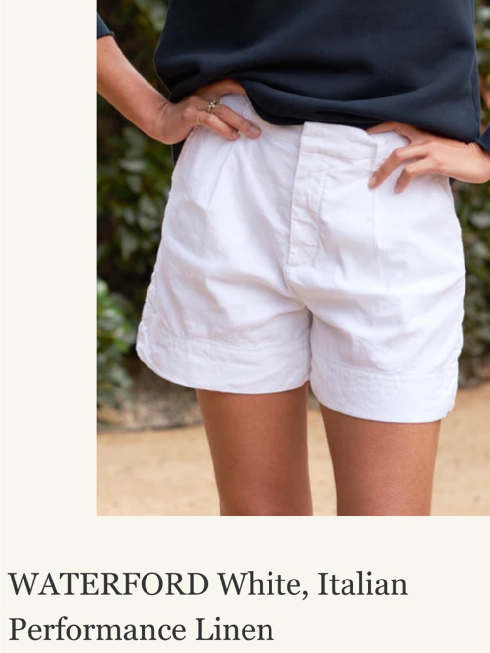 Frank & Eileen White Linen-Blend Tailored Shorts
